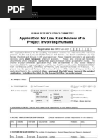 Low Risk Application Form 2011