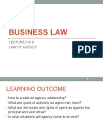 Business Law: Lecture 5 & 6 Law of Agency