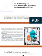 1.0 Comprehend That Training and Development Is An Integral Part of Strategic Human Resource Management (SHRM)