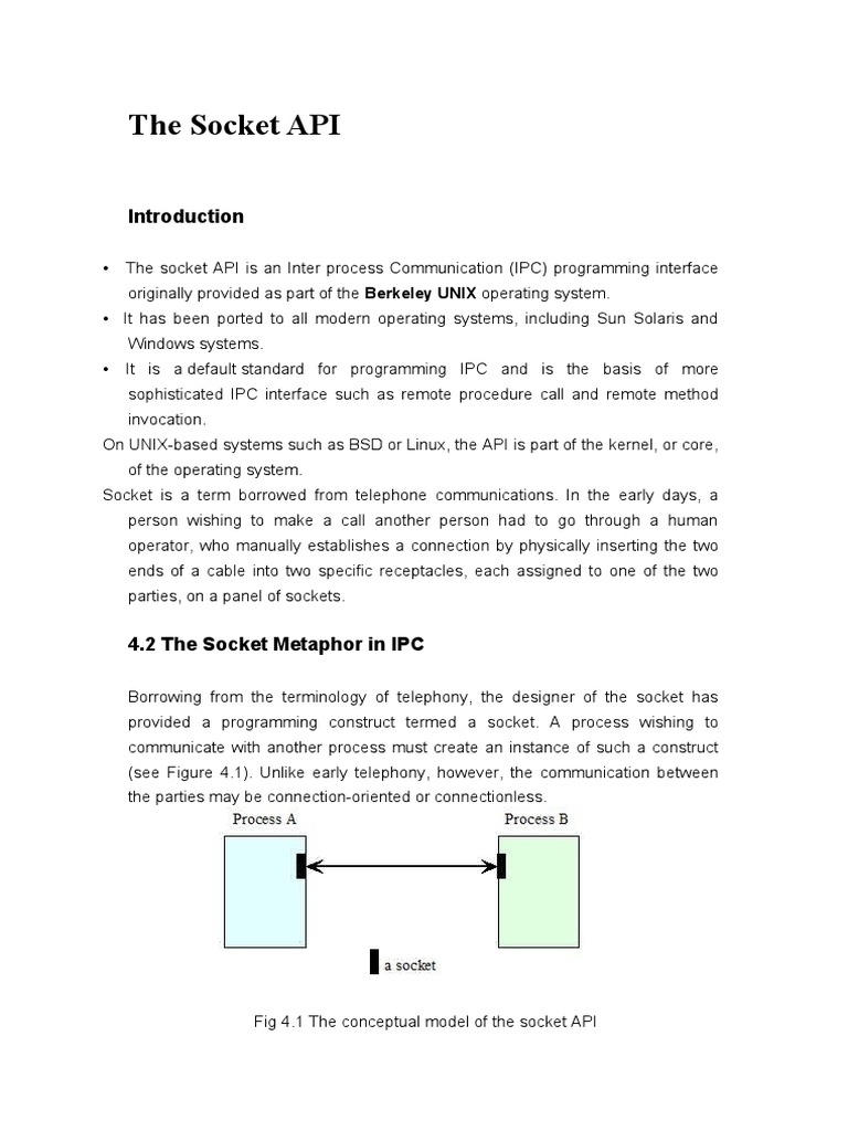 The Socket API | PDF | Network Socket | Transmission Control Protocol