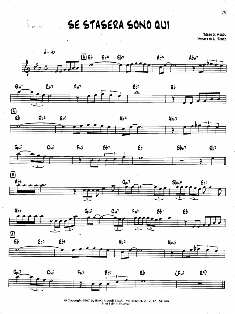 Se Stasera Sono Qui (C Instr.) PDF