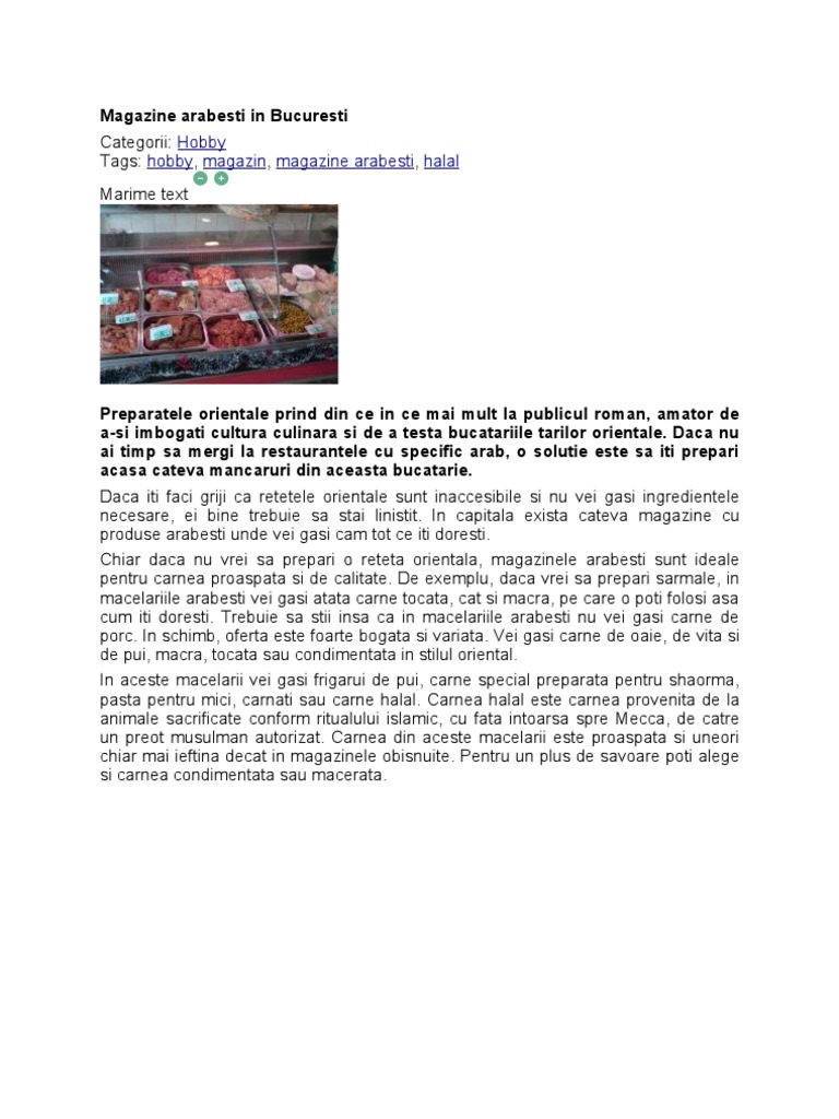 Magazine Arabesti in Bucuresti | PDF