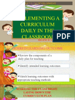 Implementing Curriculum Daily in Classroom Regine Lopez