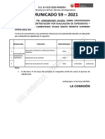 COMUNICADO 59 - 2021: La Comisión