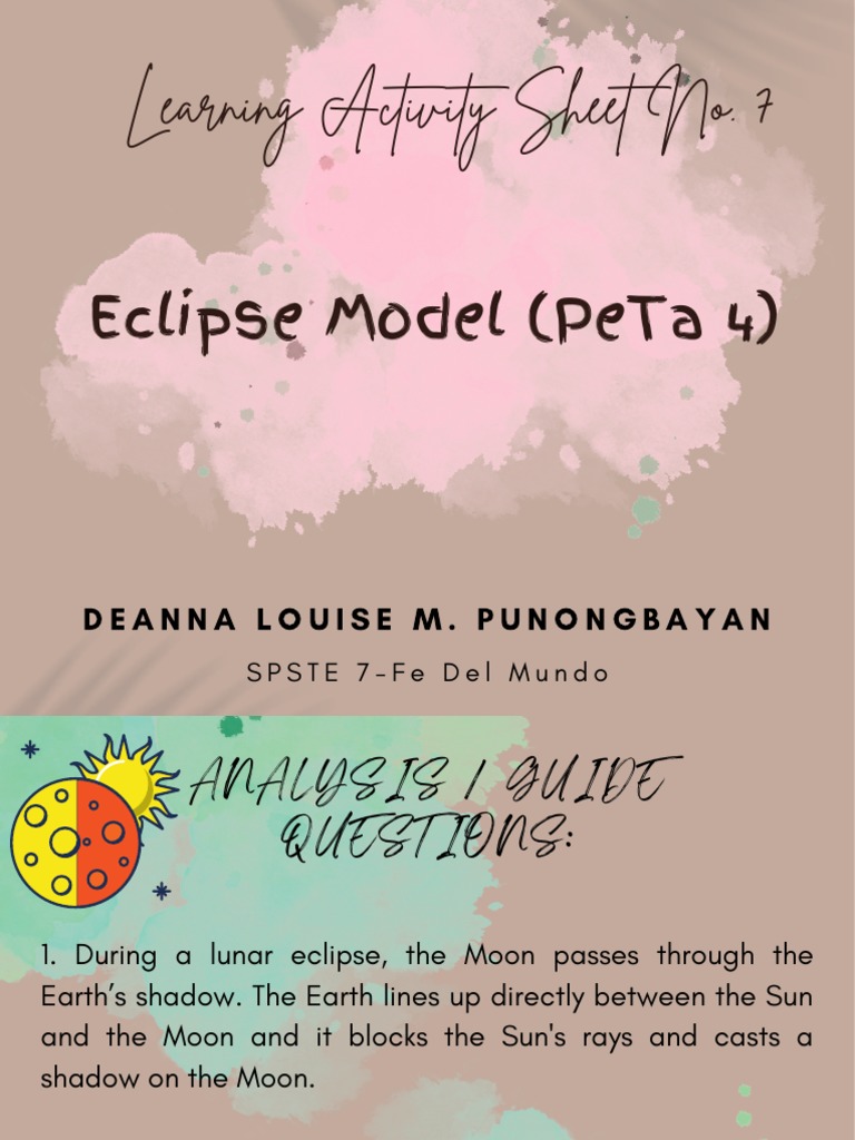 Eclipse Learning Guide | PDF | Solar Eclipse | Moon