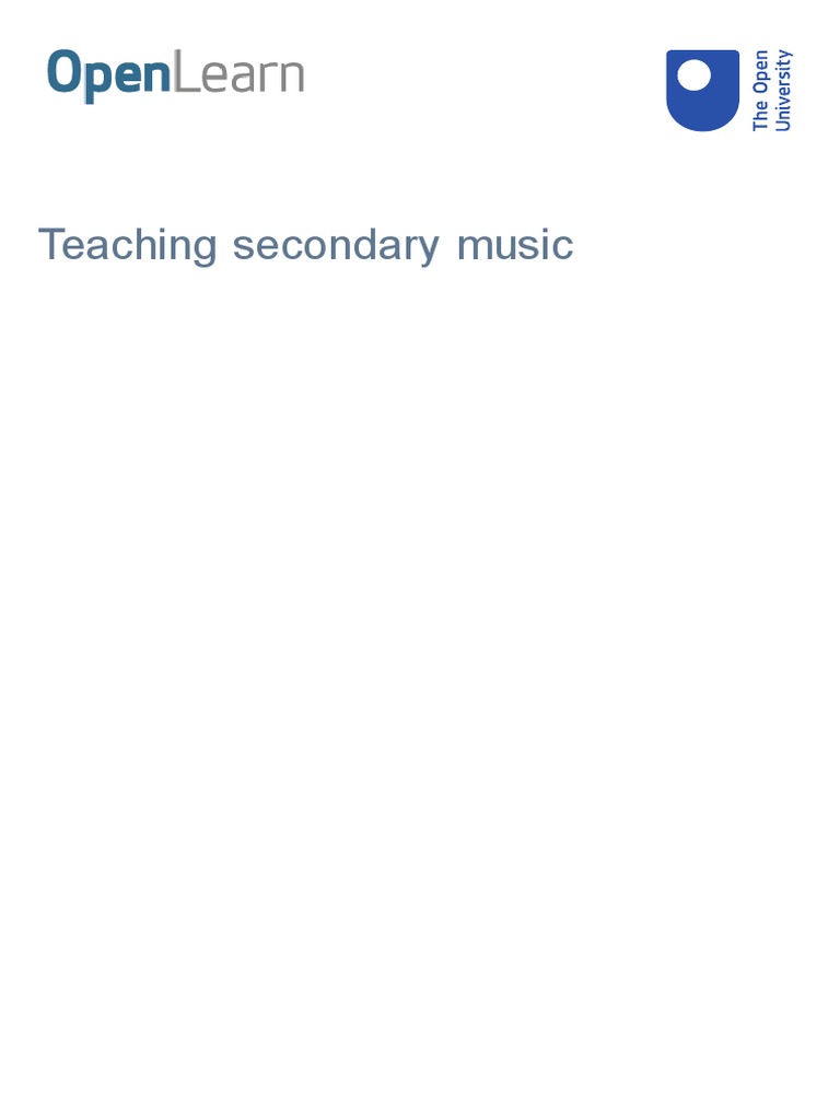 Teaching Secondary Music Printable PDF Lesson Plan Learning