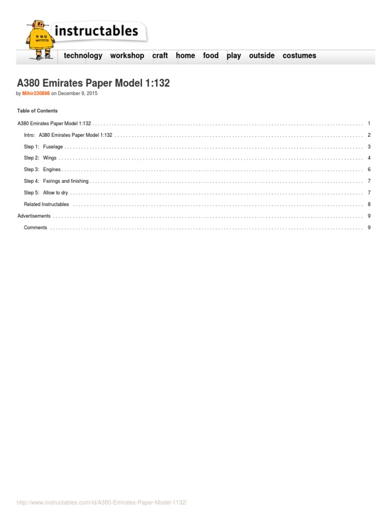 Emirates A380 Papercraft Guide | PDF | Aviation | Transport