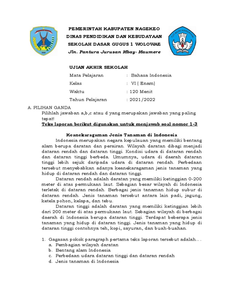 Soal Bahasa Indonesia Pdf