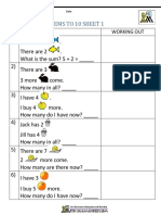 Addition Problems To 10 Sheet 1: Working Out