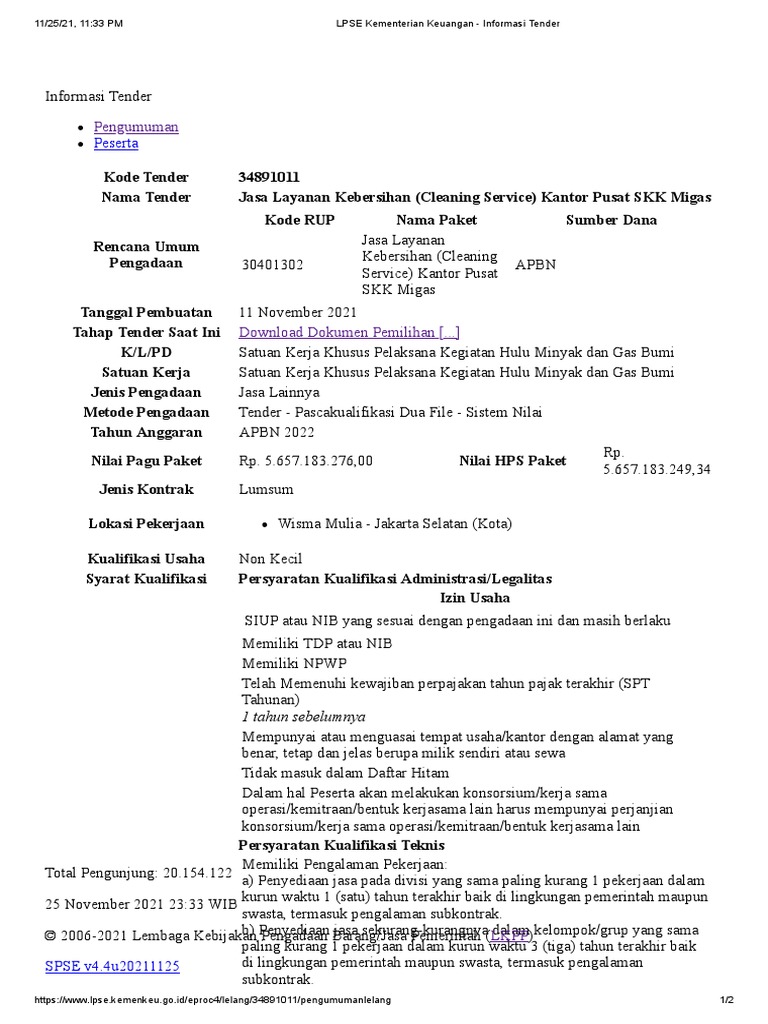 Lpse kementerian keuangan informasi tender pdf