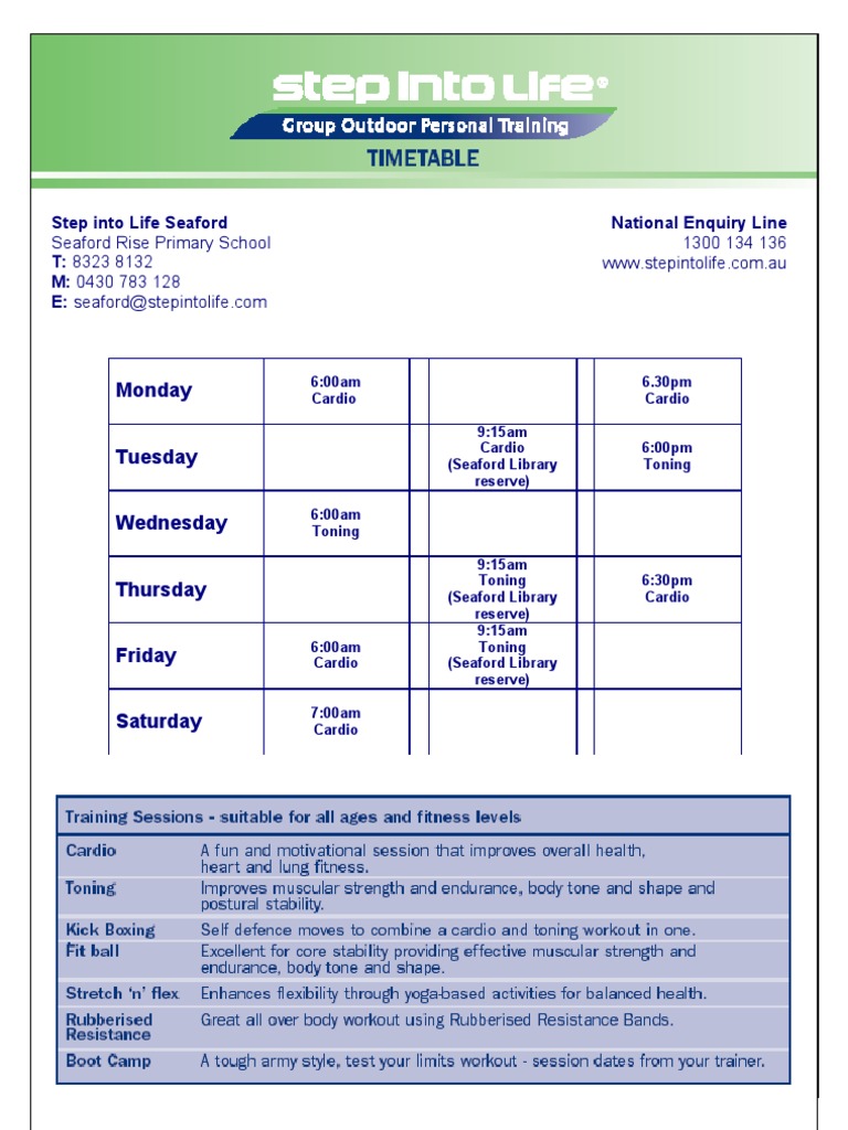 Time Table Seaford PDF