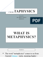 Metaphysics: Prepared By: Mr. Jerric R. Taleon Med em 1B