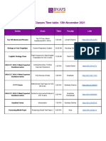 Free Classes Time Table - 13th November 2021