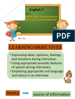 English 7: Using Effective Techniques in Conducting An Interview