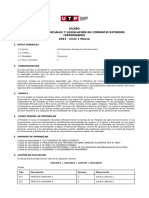 Sílabo Acuerdos Comerciales Y Legislación en Comercio Exterior (200000AN69) 2021 - Ciclo 1 Marzo