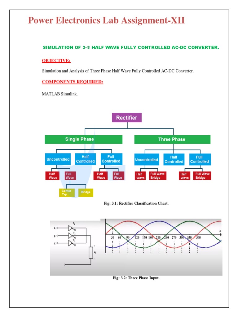 Power Electronics Lab AssignmentXII Objective PDF Power