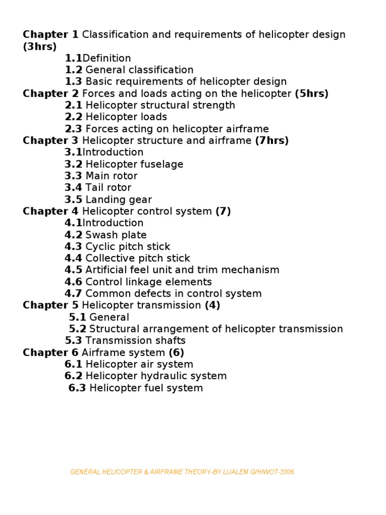Helicopter Design and Structure Overview | PDF | Helicopter Rotor ...