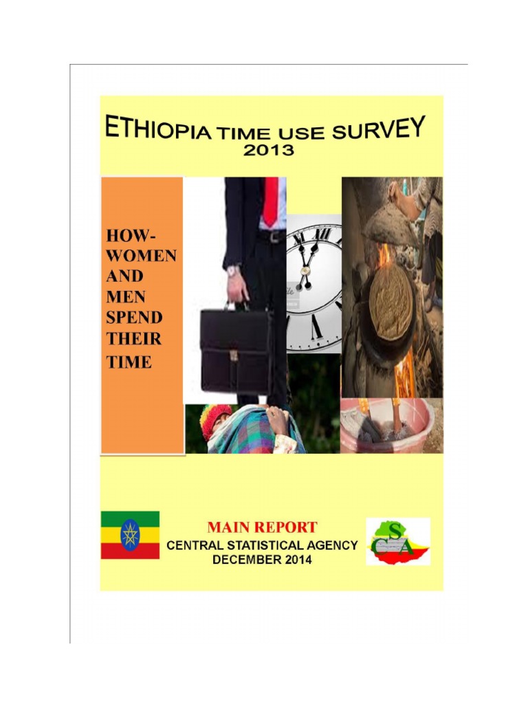 Ethiopian Time Use Survey Report 2014 PDF Sampling (Statistics