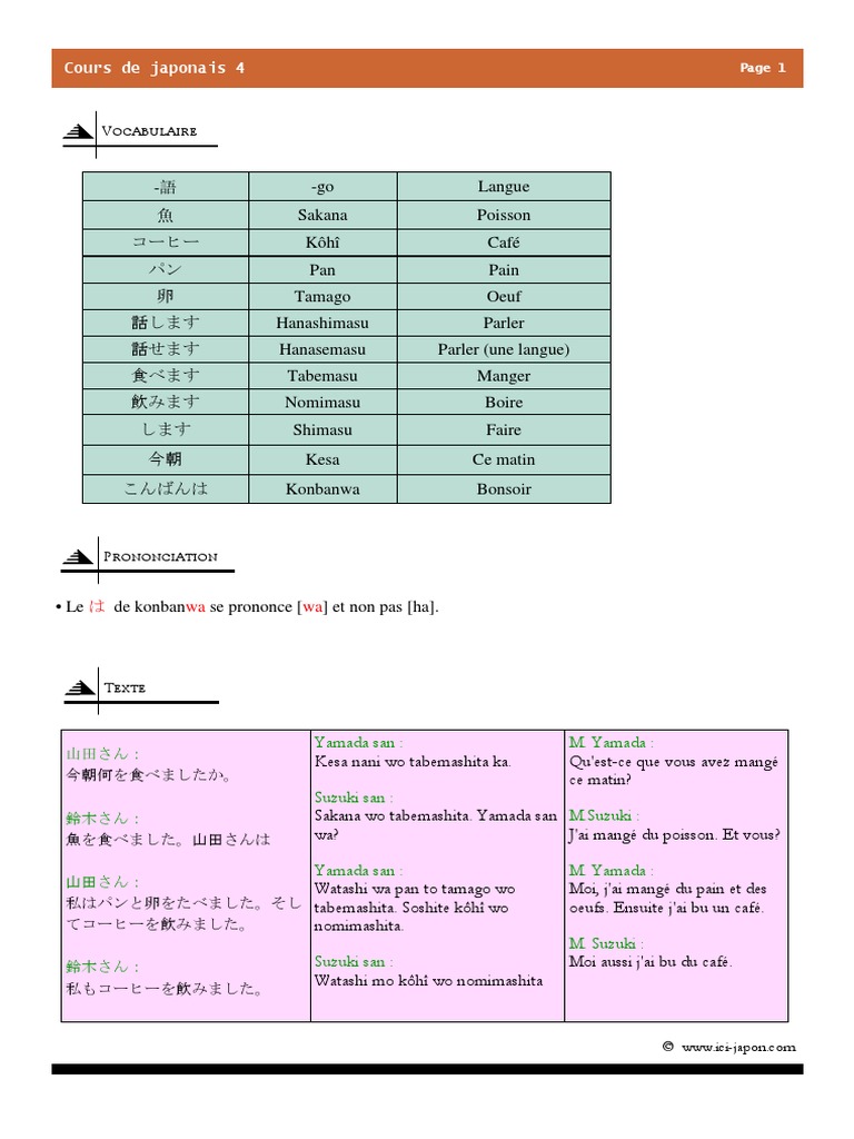 Cours Japonais 4 PDF