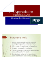 Art Appreciation: (Performing Arts) Module For Week #12