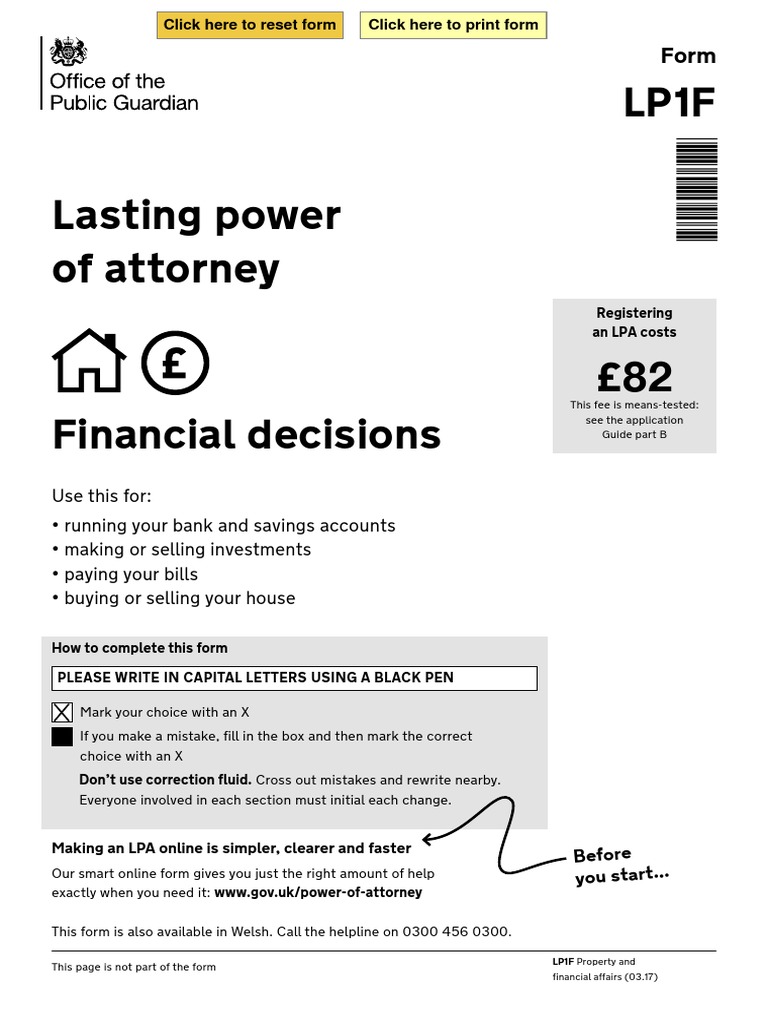 LP1F Create and Register Your Lasting Power of Attorney | PDF | Justice ...