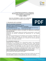 Guía de actividades y rúbrica de evaluación -  Fase 1 - Contextualización en el diseño experimental