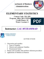 Lal Muhammad Elementary Statistics Lecture 2