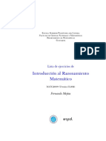 Introducción Al Razonamiento Matemático: Lista de Ejercicios de