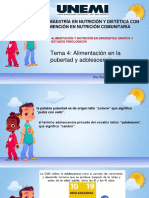 Unidad 2 Tema 4 Alimentación y Nutrición en La Pubertad y Adolescencia