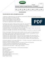 Lista de Exercícios Gramática 2o Ano