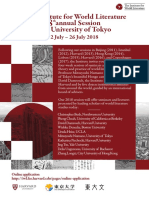 The Institute For World Literature Annual Session The University of Tokyo
