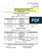 Planning Epreuve E6 B 22 Bis