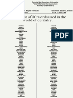 Make A List of 50 Words Used in The World of Dentistry