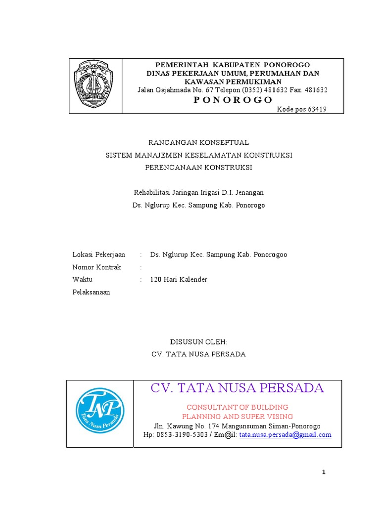 RANCANGAN KONSEPTUAL SISTEM MANAJEMEN KESELAMATAN KONSTRUKSI | PDF