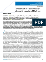 Age-Associated Impairment of T Cell Immunity Is Linked To Sex-Dimorphic Elevation of N-Glycan Branching