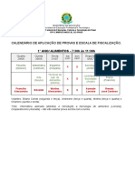 Calendário de provas e escala de fiscalização do IFPI Campus Angical