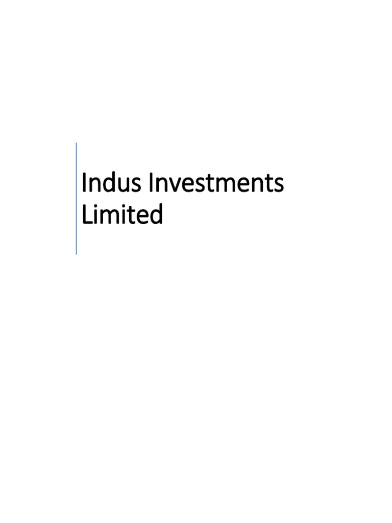 Indus Investments Limited Asset Management Company PDF Securities