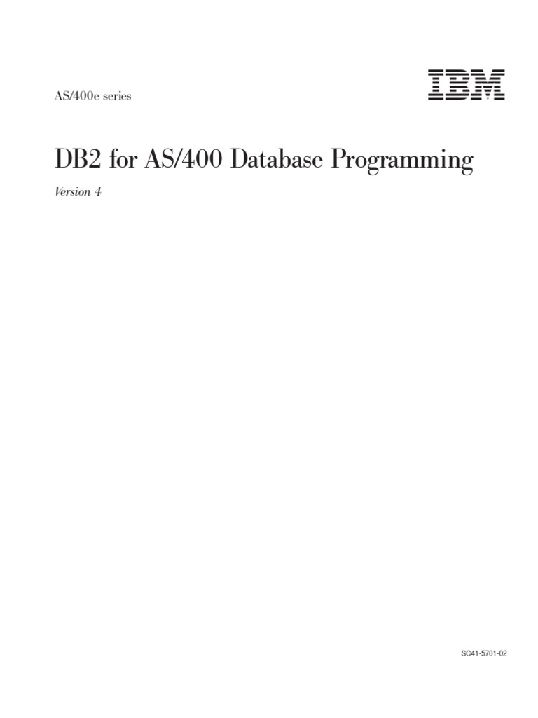 DB2 For AS/400 Database Programming | PDF | File Format | Ibm Db2