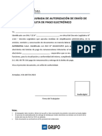 Cargo de Autorización de Envío de Boleta de Pago Electrónico Automotal