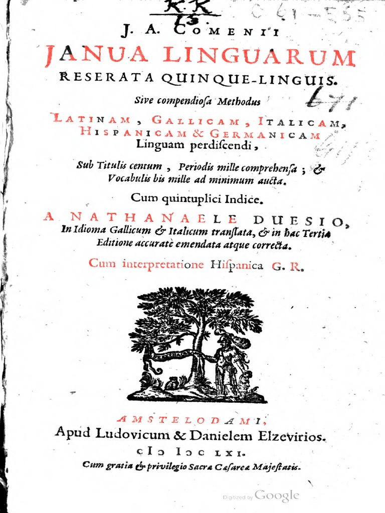 Janua Linguarum Reserata Quinque Linguis (French Spanish Latin German  Italian)