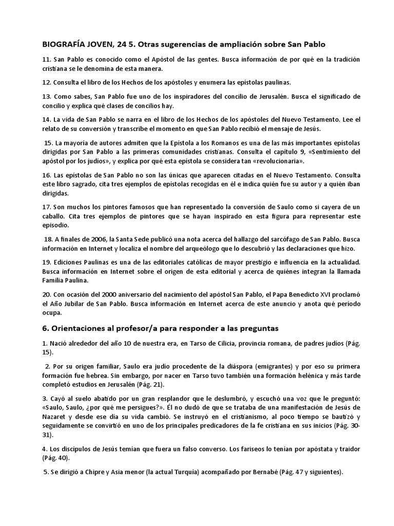 Vida y legado de San Pablo Apóstol | PDF | Pablo el apóstol | Jesús