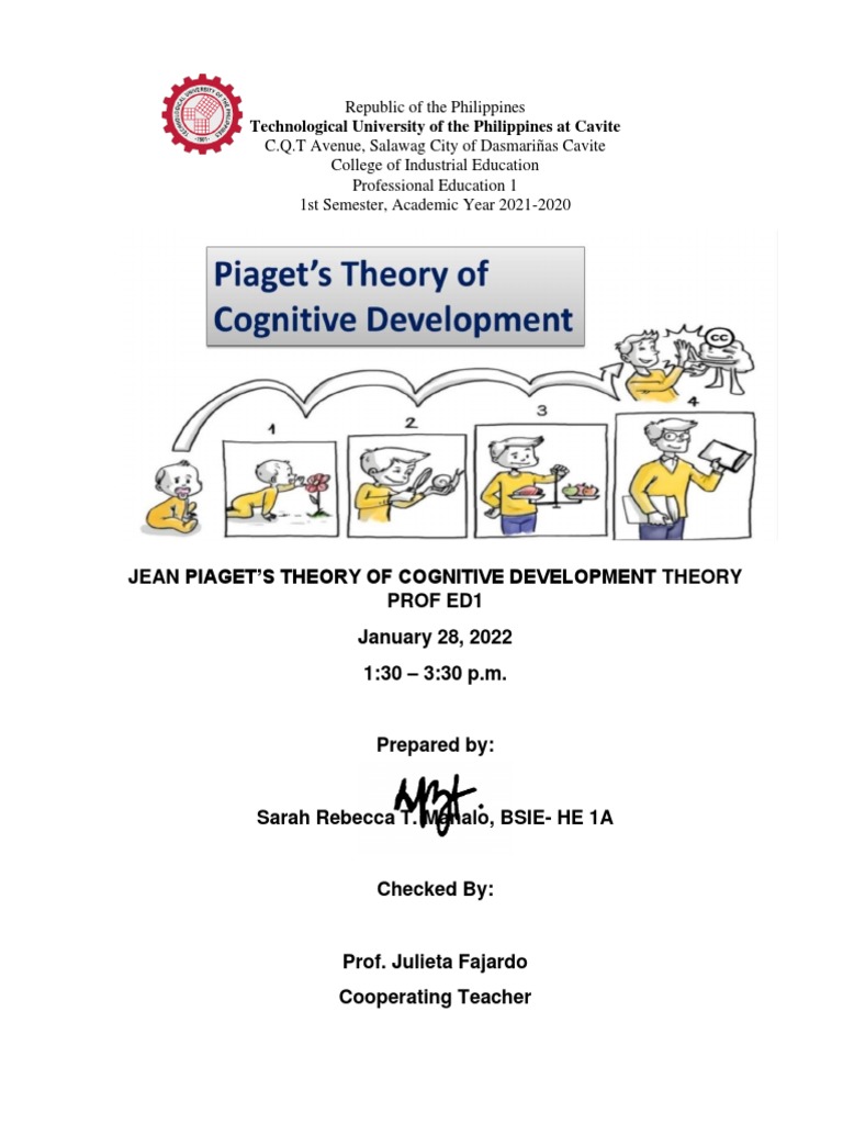 Piaget Lesson Plan | PDF | Schema (Psychology) | Cognitive Development