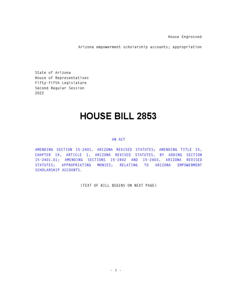 Arizona HB 2853 (2022) | PDF | Schools | Test (Assessment)