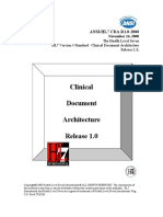 Clinical Document Architecture Release 1.0: ANSI/HL7 CDA R1.0-2000