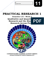 Applied - 11 - Practical Research 1 - Sem I and II - CLAS2 - Qualitative and Quantitative Research and The Kinds of Research Across Fields - PNS - v3