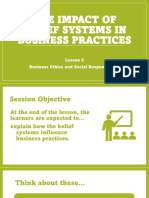 The Impact of Belief Systems in Business Practices: Lesson 5 Business Ethics and Social Responsibility