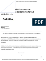 Deloitte and NYDIG Announce Alliance To Provide Banking For All With Bitcoin