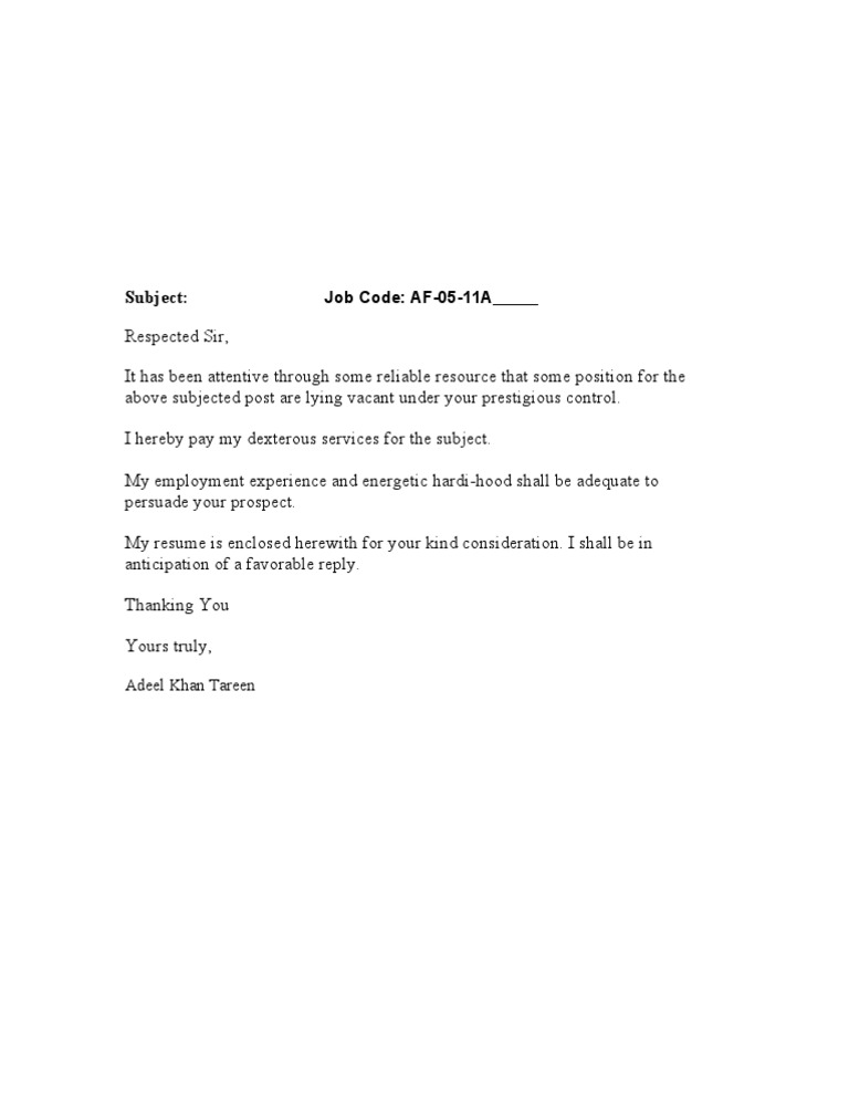 Job Application for AF-05-11A Position | PDF