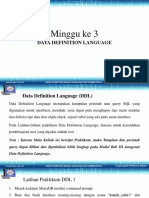 Minggu Ke 3: Data Definition Language