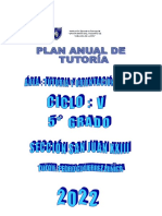 PLAN DE TUTORIA 2022 - QUINTO Grado SAN JUAN XXIII